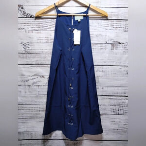 Skies‎ are Blue Grommet Lace Up Dress in Blue size Medium NEW Sundress Beach